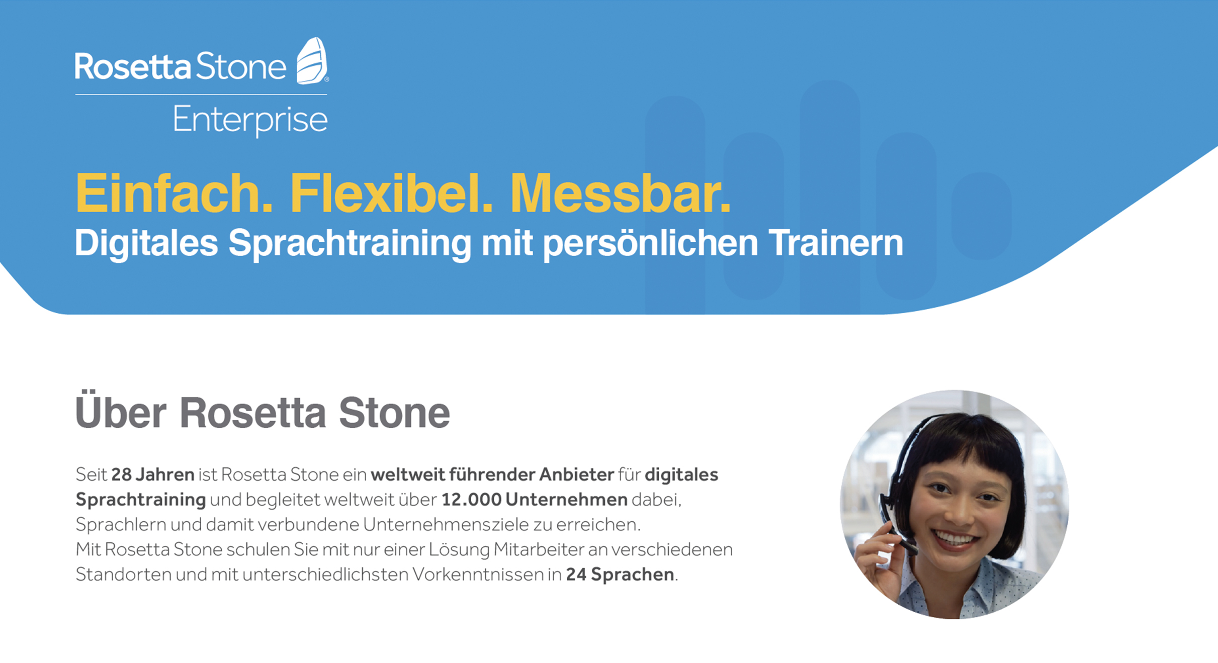 Einfach. Flexibel. Messbar. Digitales Sprachtraining mit persönlichen Trainern.